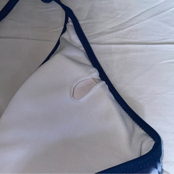 Bobbie Brooks Tie Dye Stripe Flounce Front Halter Tie Swim Top Women’s Medium - Picture 6 of 10